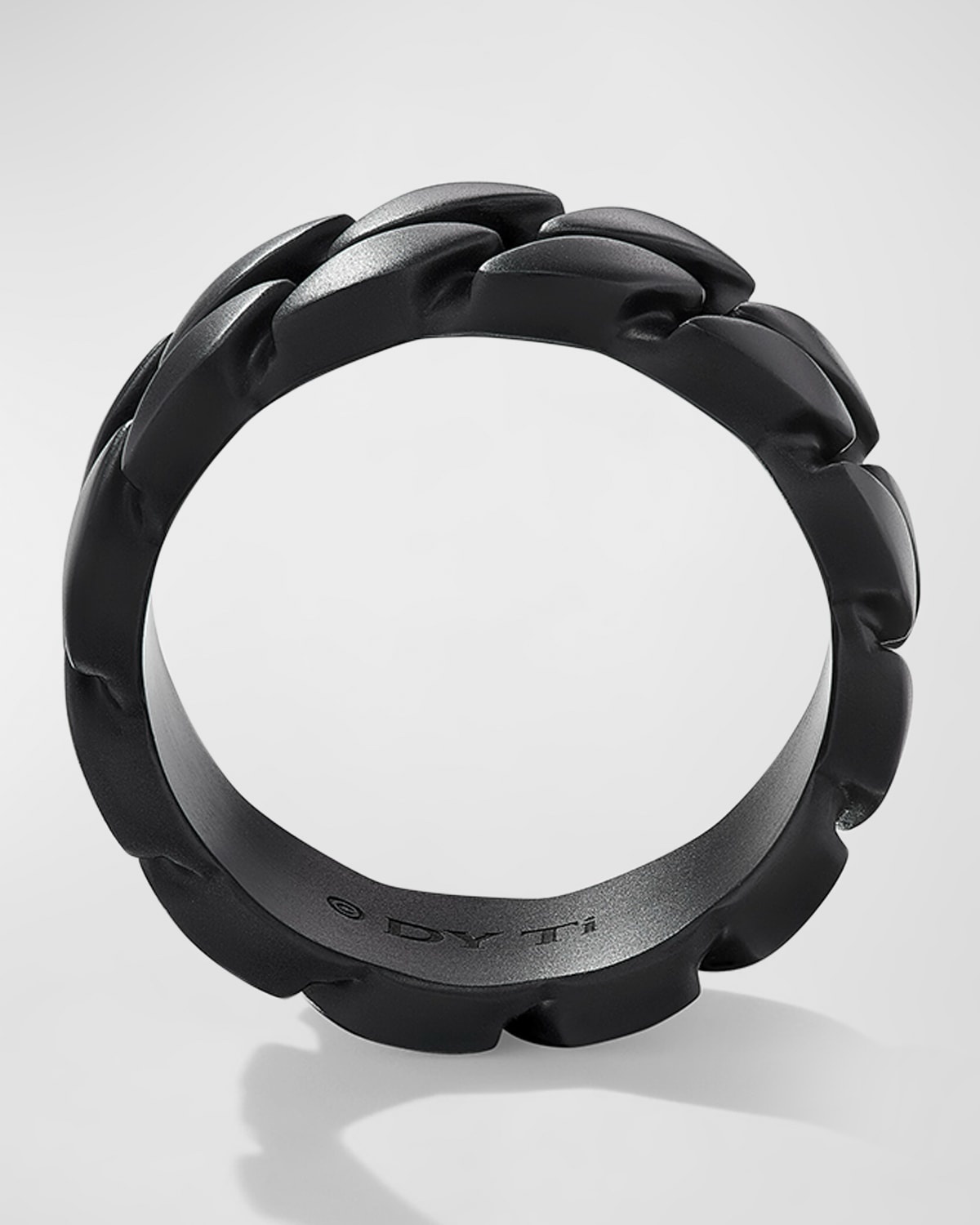 Men's Curb Chain Ring in Black Titanium, 8mm - 2