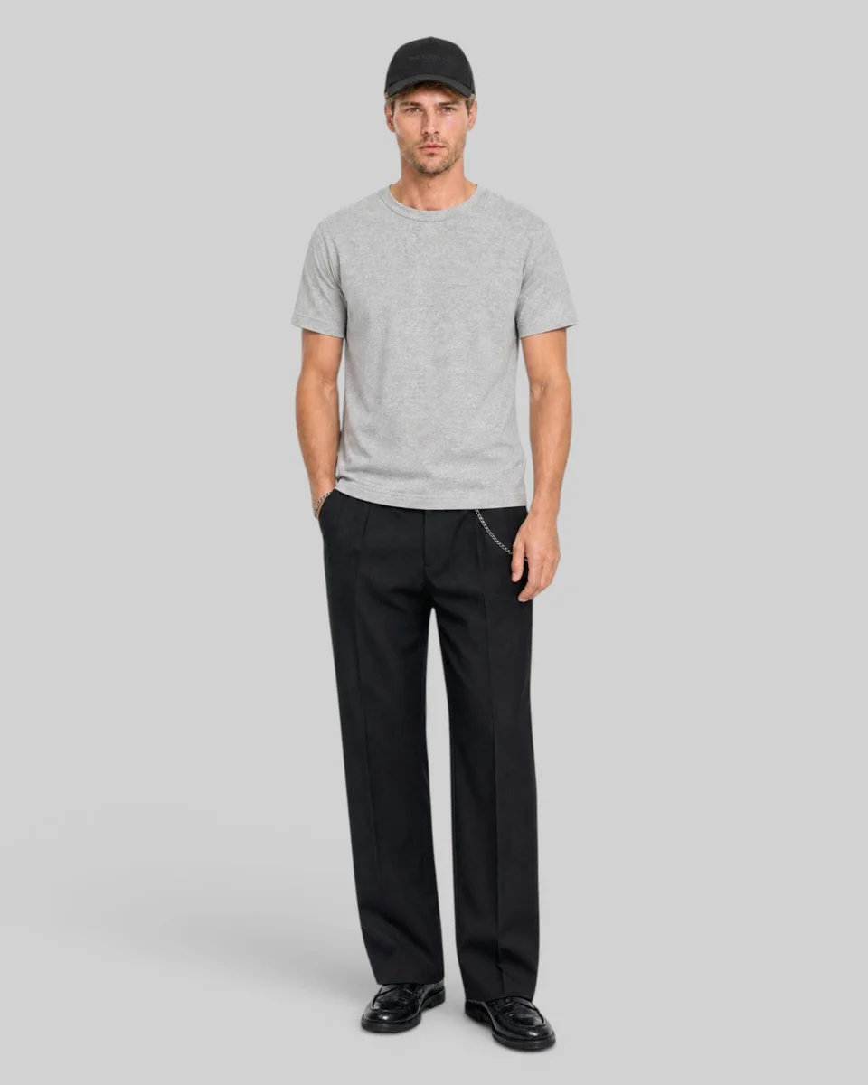 SOLID HEATHER GRAY T-SHIRT - 1