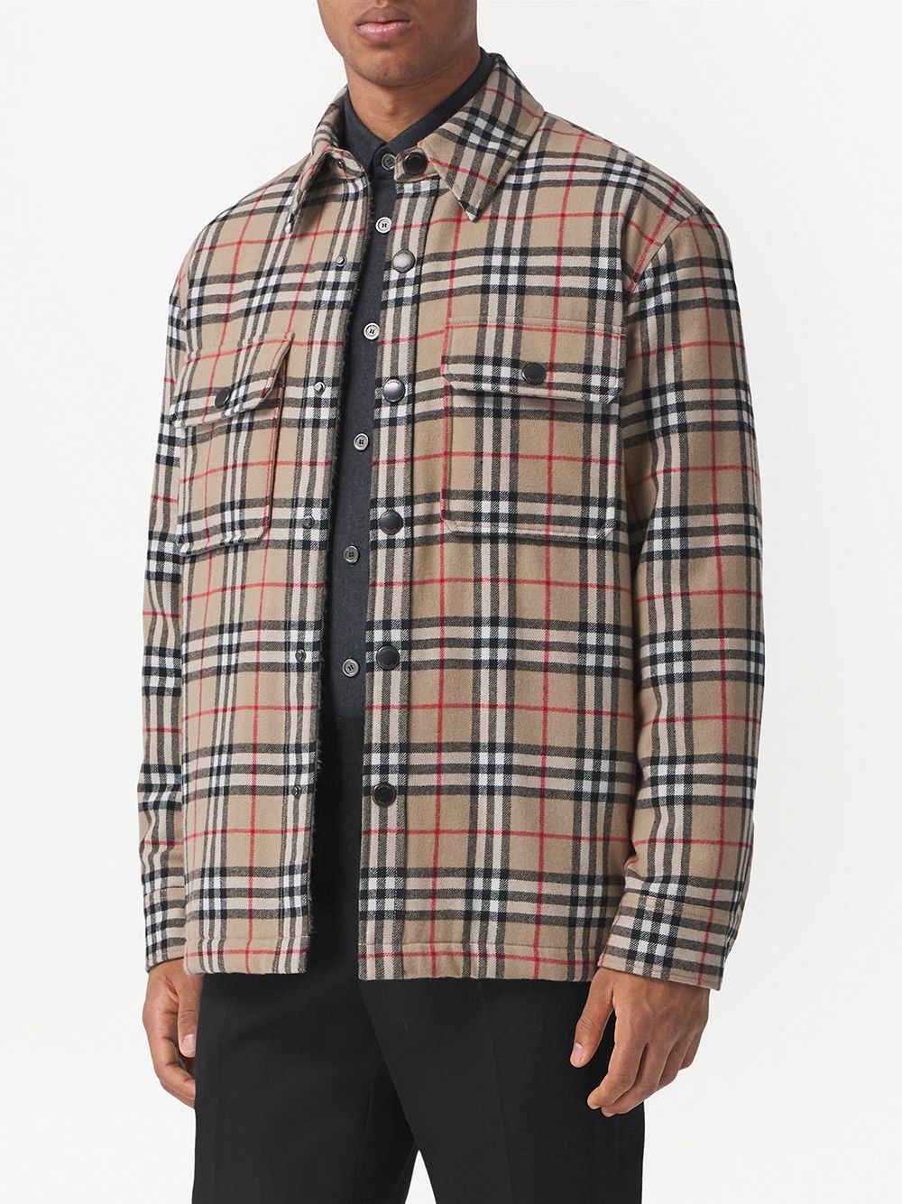 Vintage check shirt jacket - 3