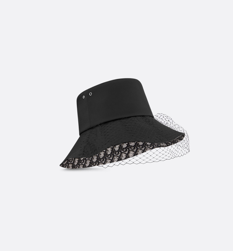 Teddy-D Large Brim Bucket Hat with Veil 3