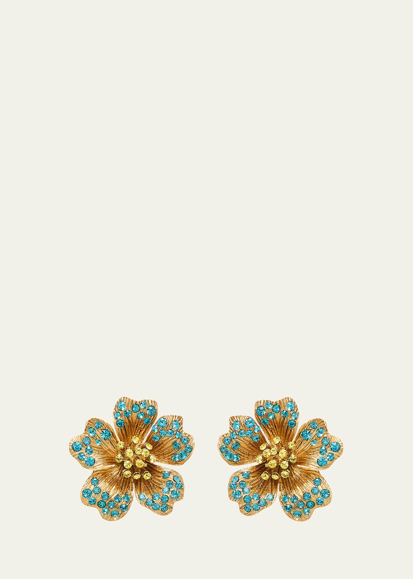 Crystal Dotted Petal Earrings - 1