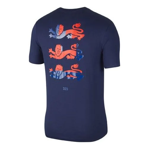 Nike Soccer/Football Sports Training Round Neck Short Sleeve England Navy Blue Dark blue CD1256-410 - 1