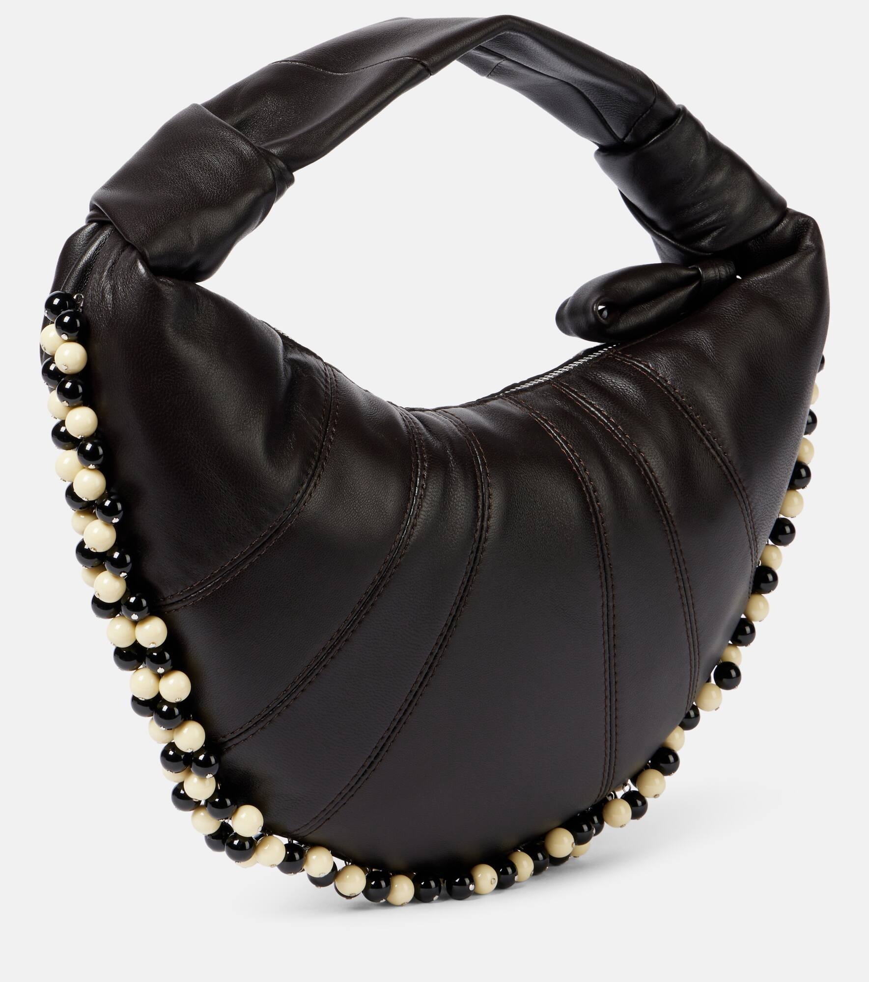 Fortune Mini beaded leather shoulder bag - 4