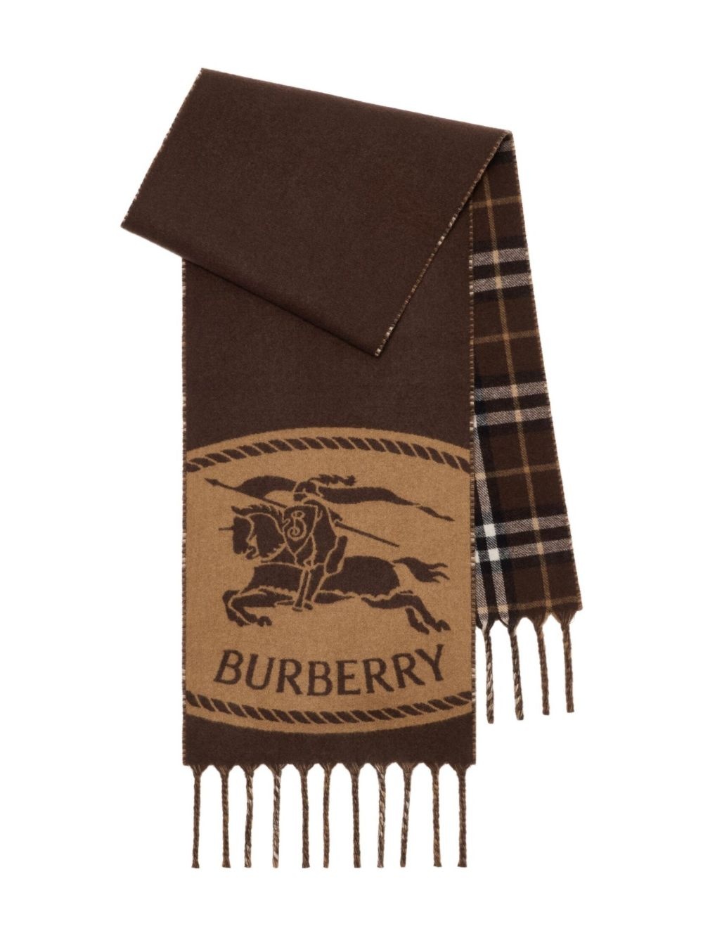 knight-detail checked scarf - 1