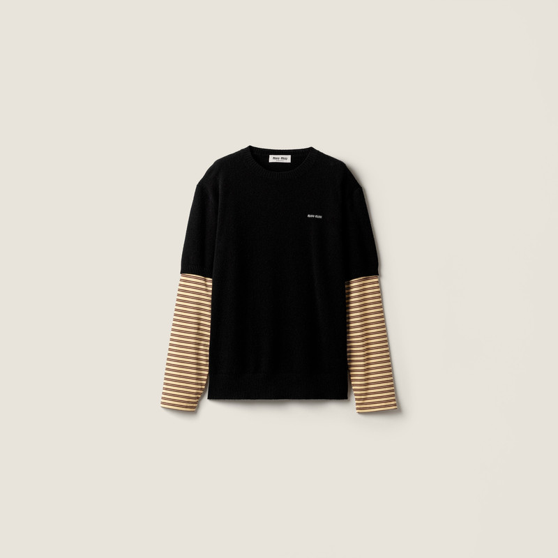 Cashmere and jersey sweater 1