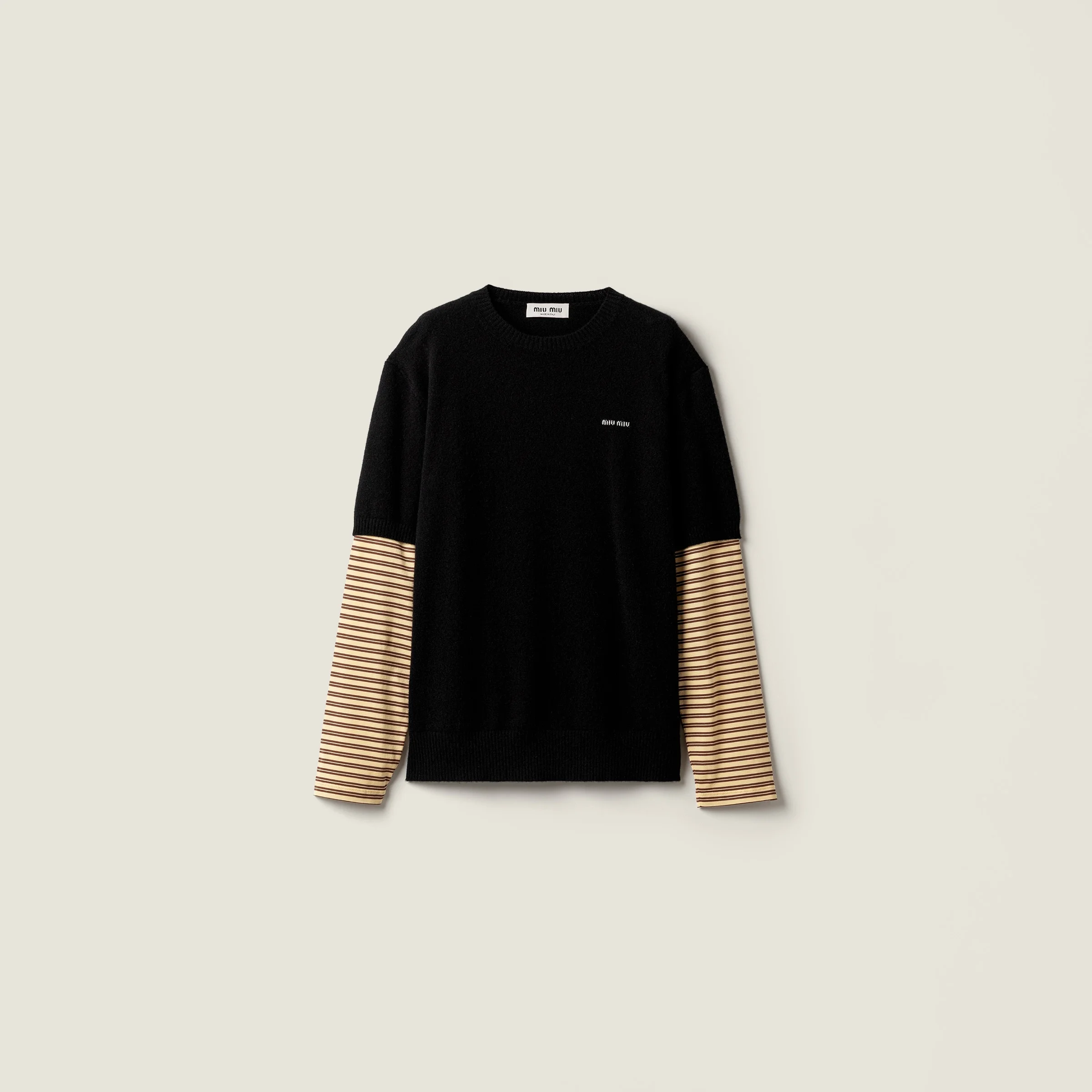 Cashmere and jersey sweater - 1