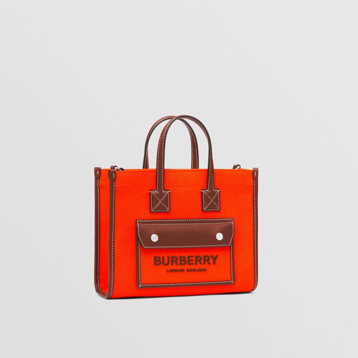 Mini Two-tone Canvas and Leather Freya Tote - 7