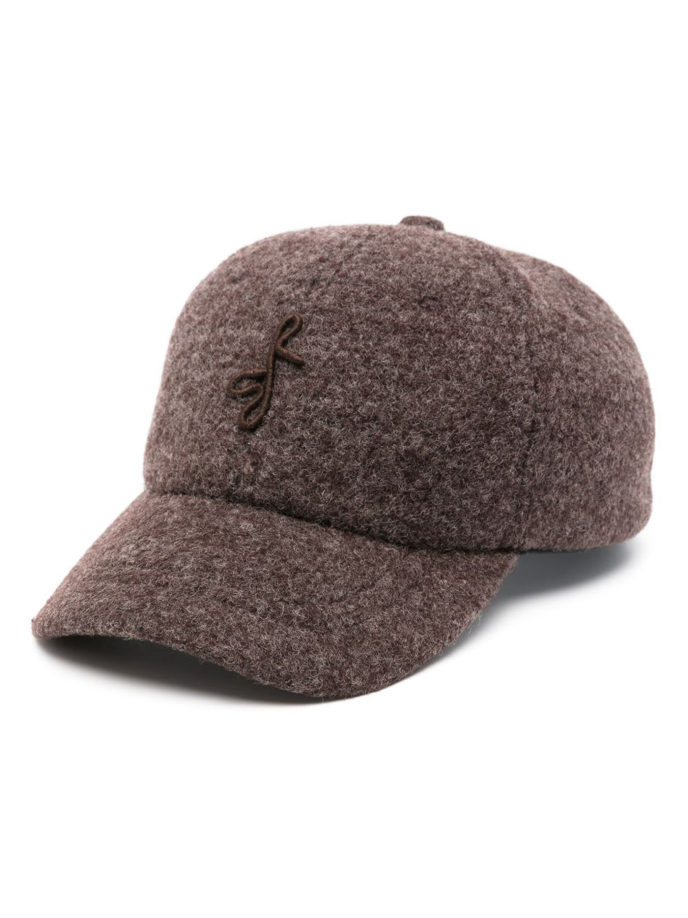 logo-embroidered felted cap - 1