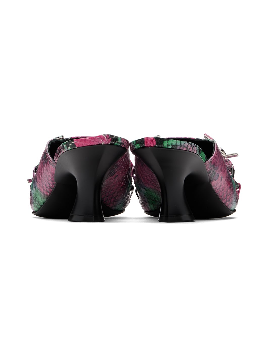 Multicolor Lace-Up Mules - 2