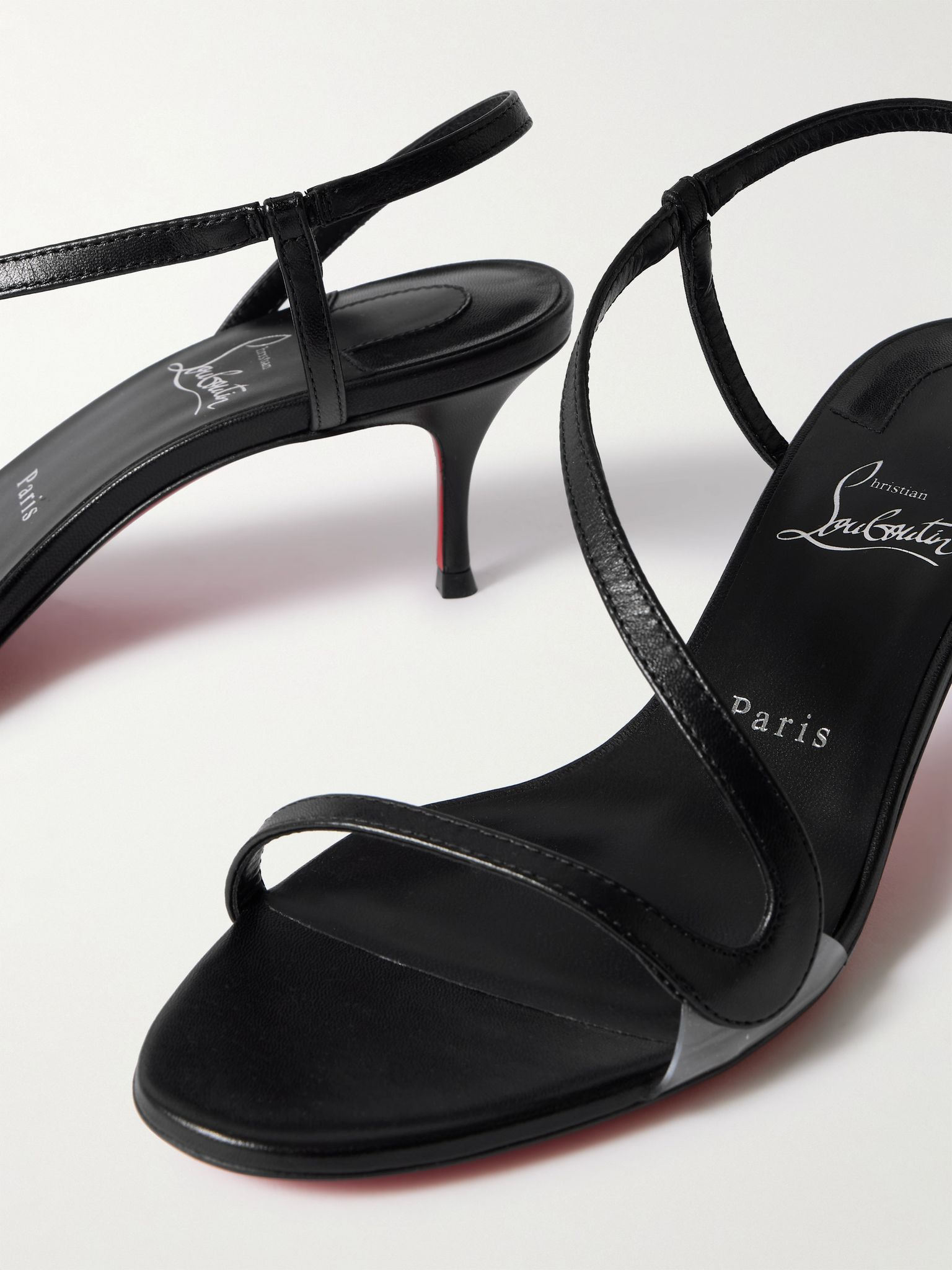 Rosalie 55 leather and PVC slingback sandals Black - 4
