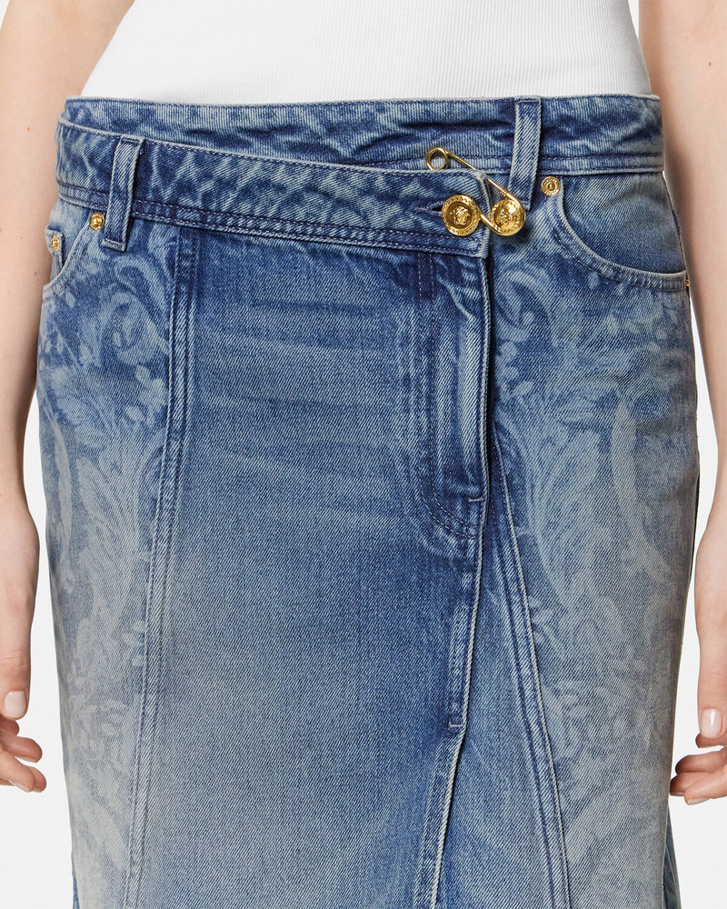 Barocco Denim Wrap Skirt 3