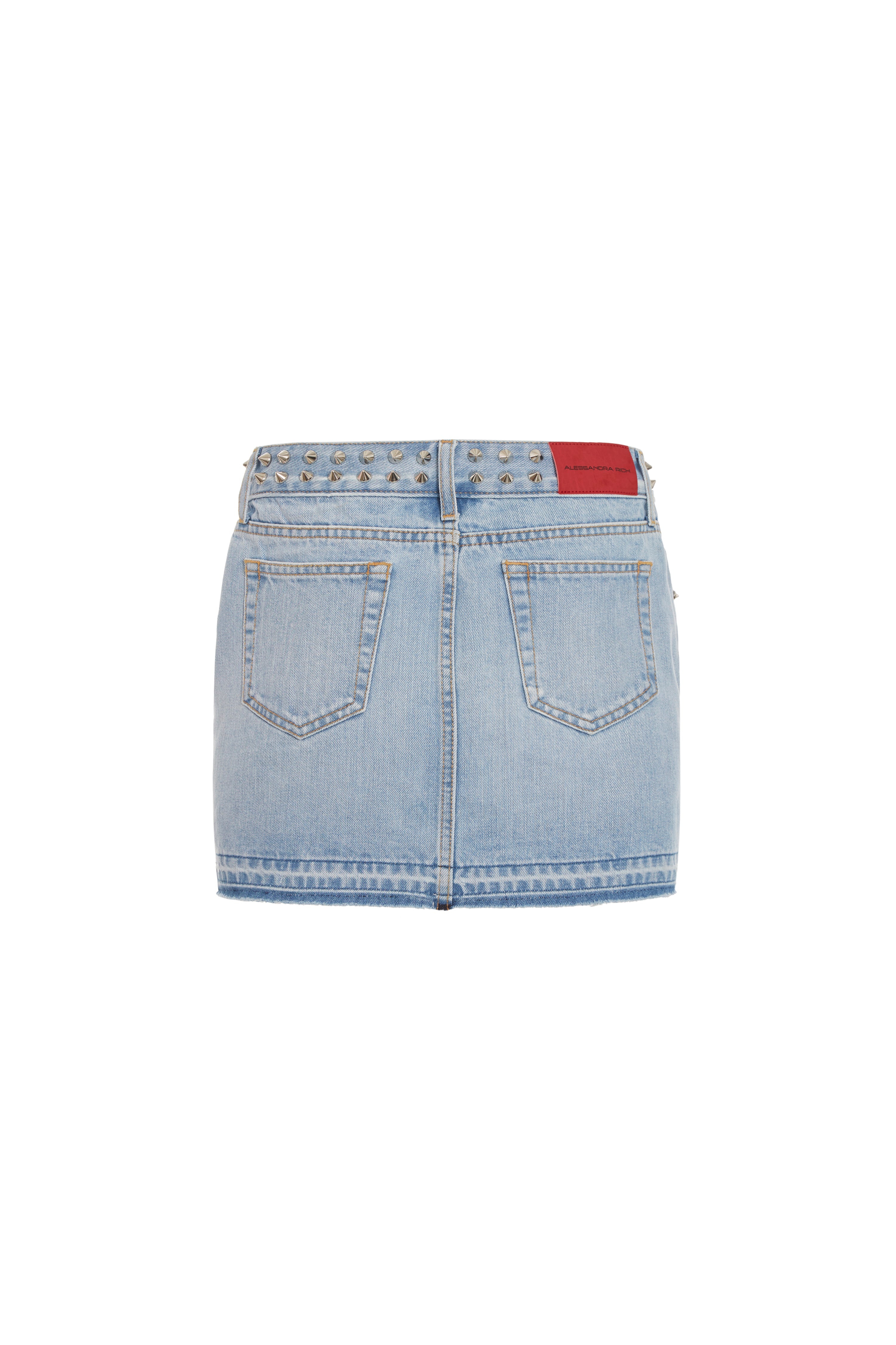 DENIM MINI SKIRT WITH EMBELLISHMENT - 2