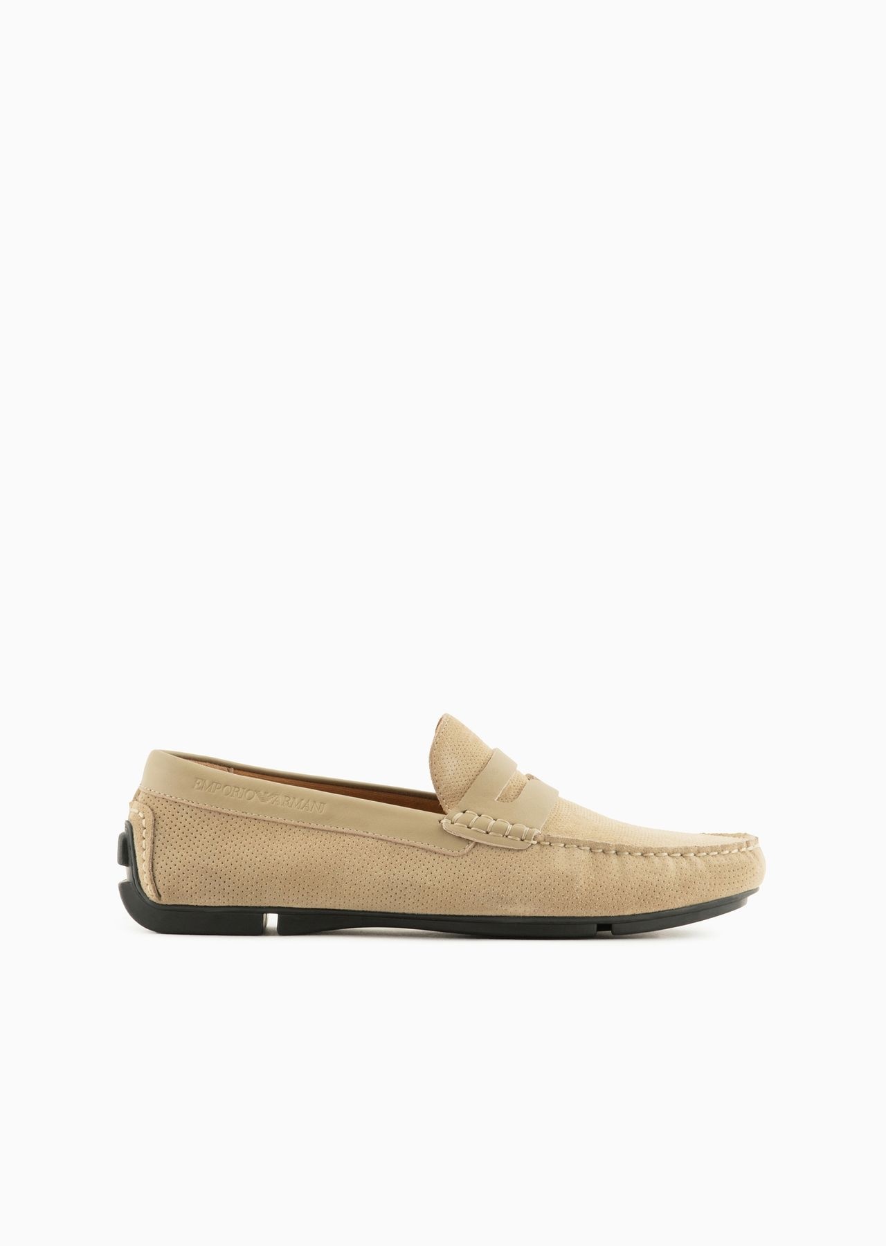 Micro-perforated suede driving loafers - 1