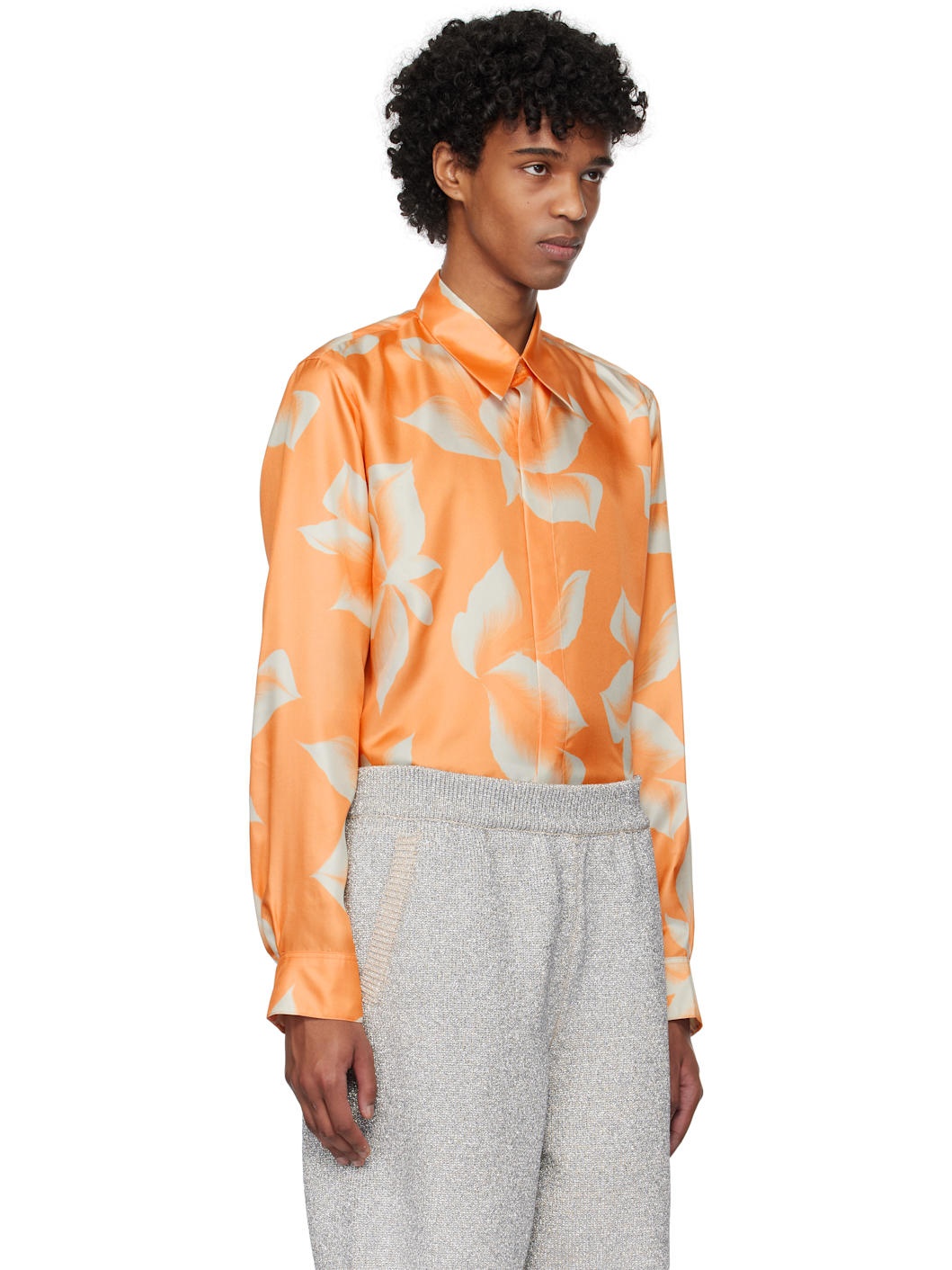Orange Silk Shirt - 2
