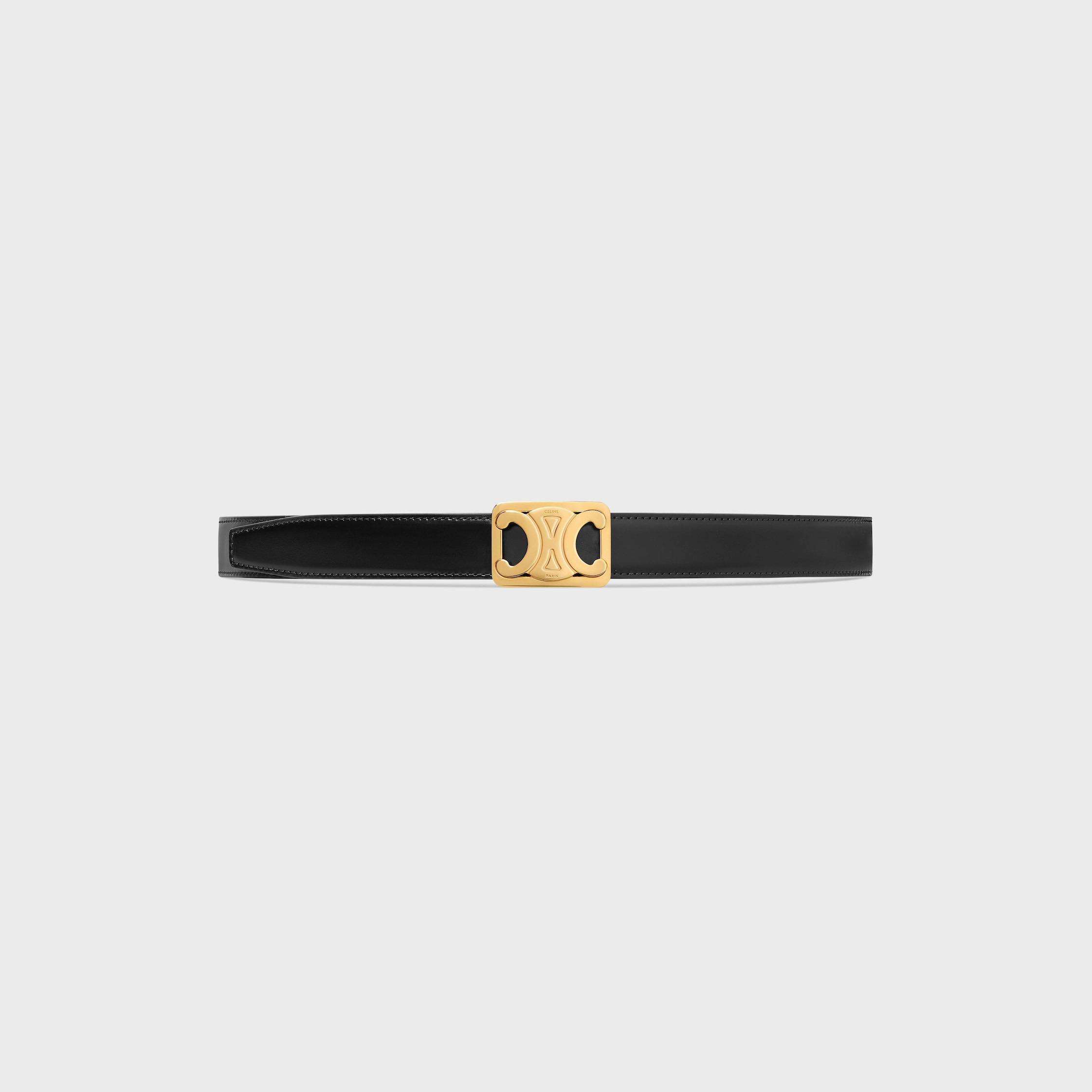 MEDIUM REVERSIBLE FRAMED TRIOMPHE BELT in TAURILLON AND NATURAL CALFSKIN - 3