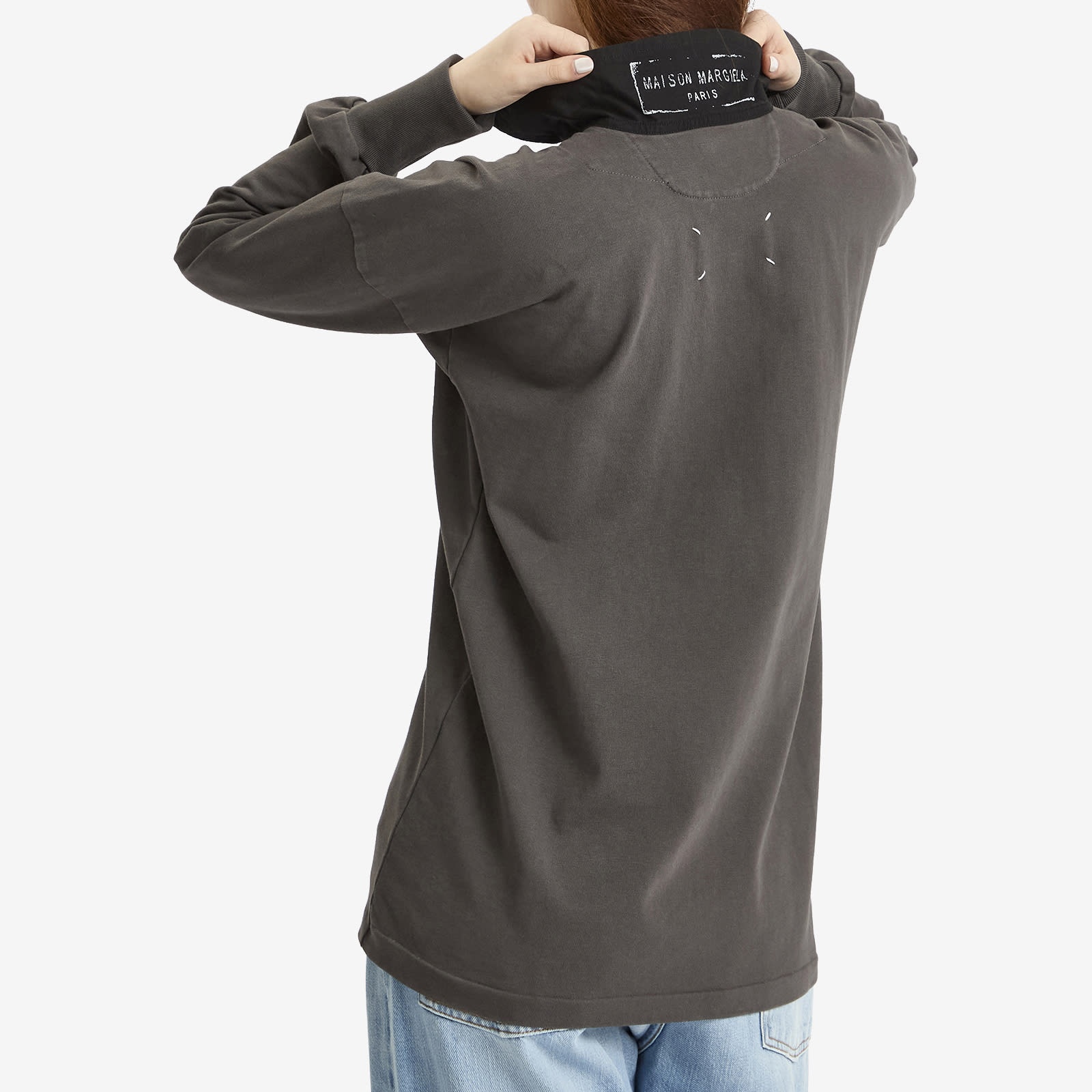 Maison Margiela Long Sleeve Polo Top with Logo - 5