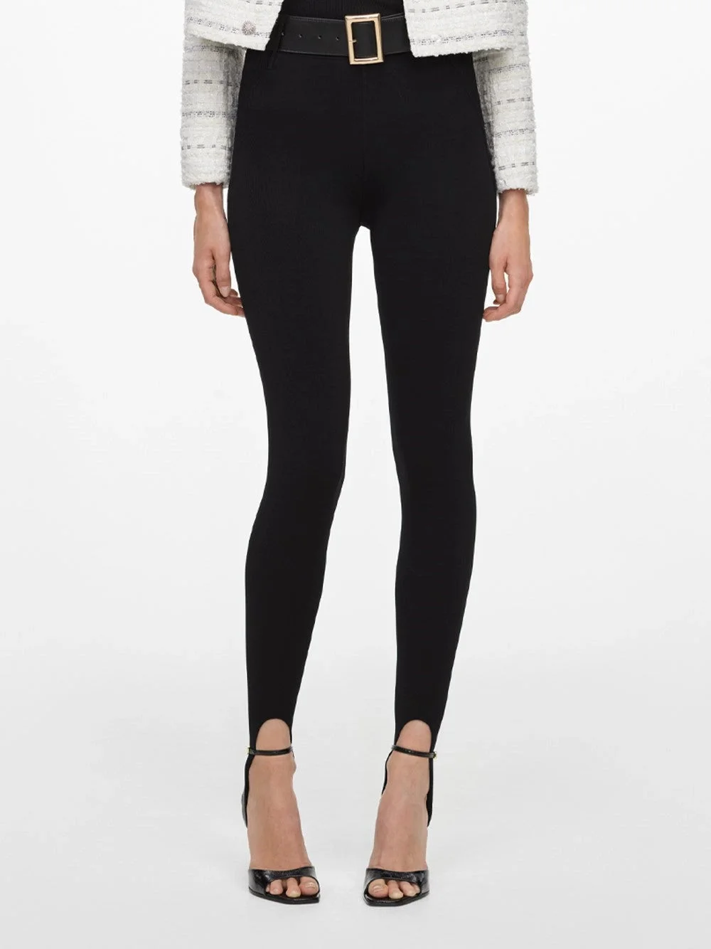 Self-Portrait Women Knit Stirrup Leggings - 1