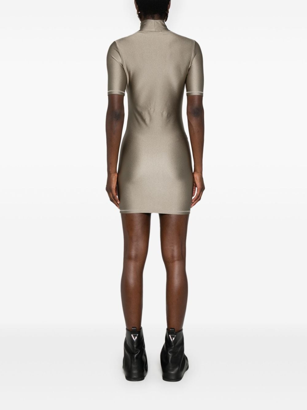 high-neck mini dress - 4