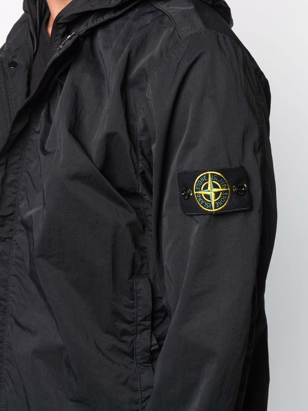 logo-patch single-breasted coat - 5