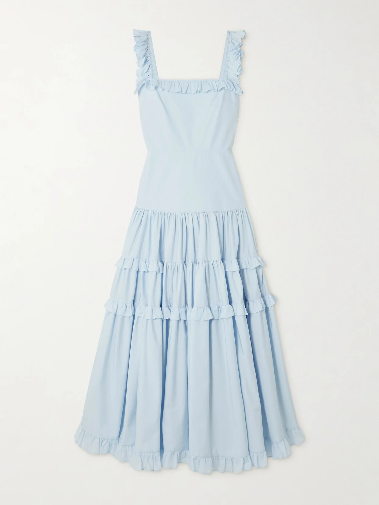 Maggie Open-back Ruffled Tiered Cotton Maxi Dress - 1