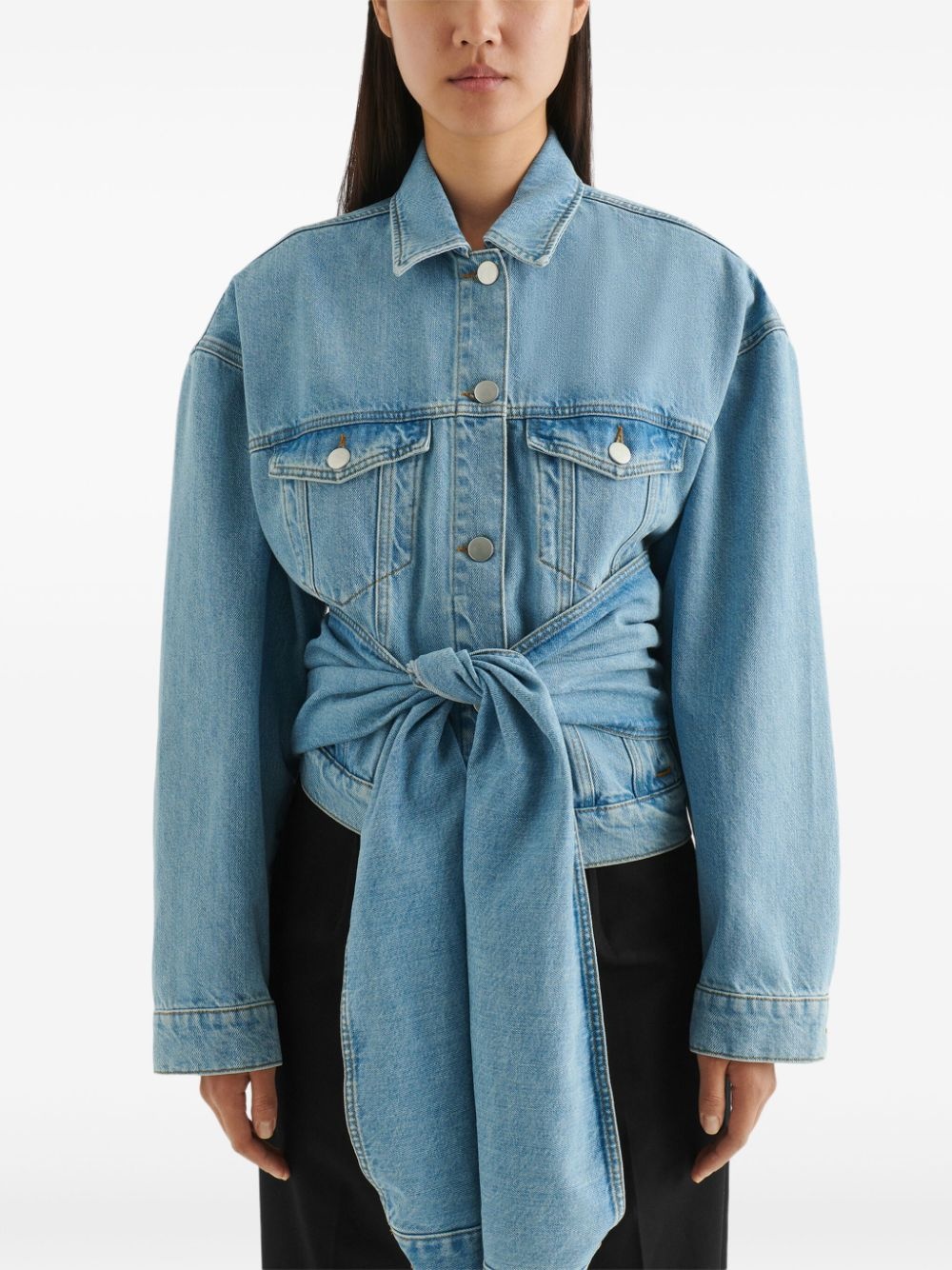 waist front-tie jacket - 4