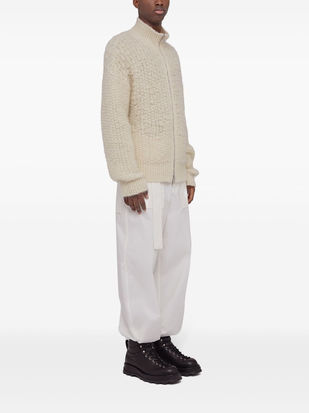 chunky-knit zip-up cardigan - 3