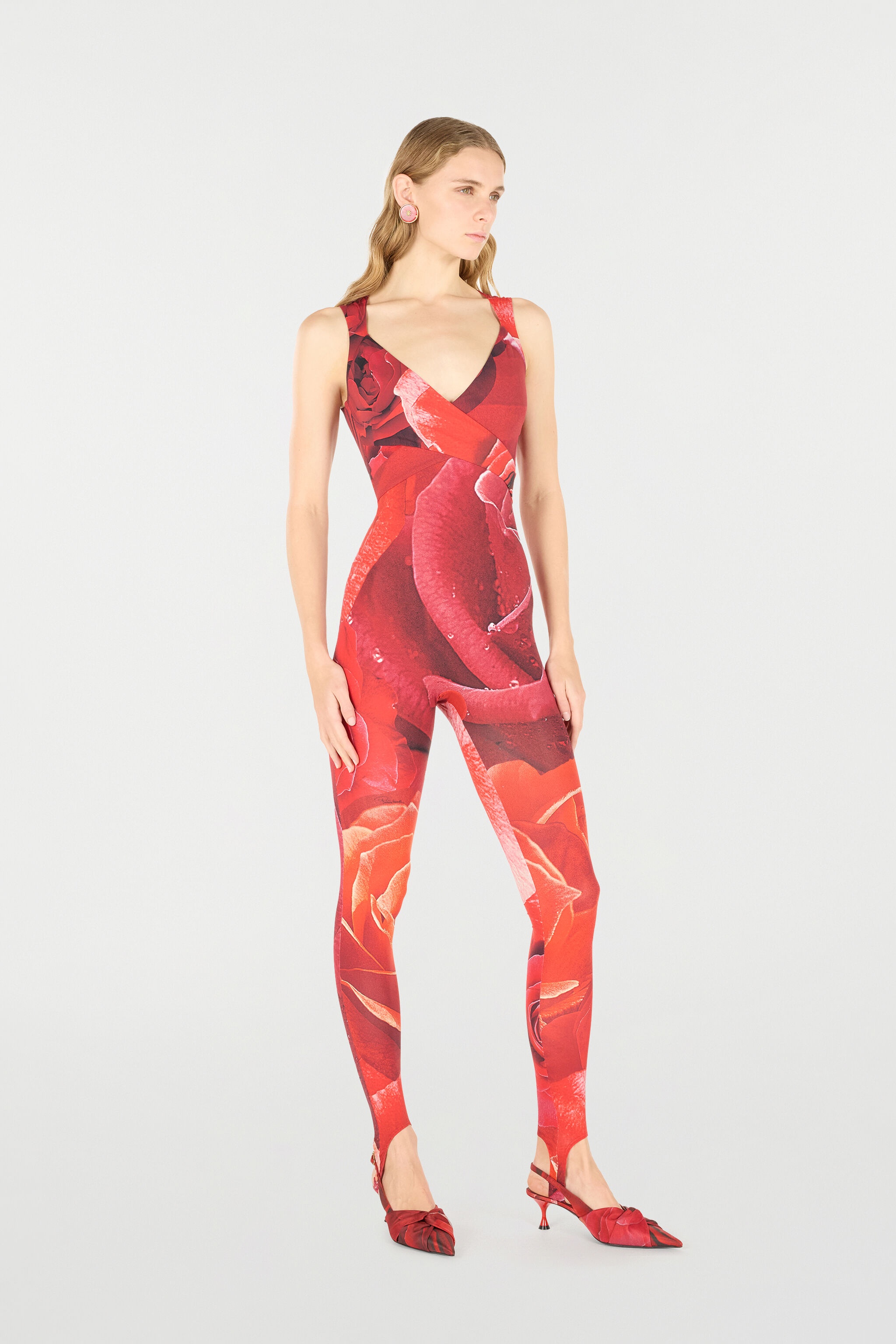 Rose-Print Sleeveless Jumpsuit - 3