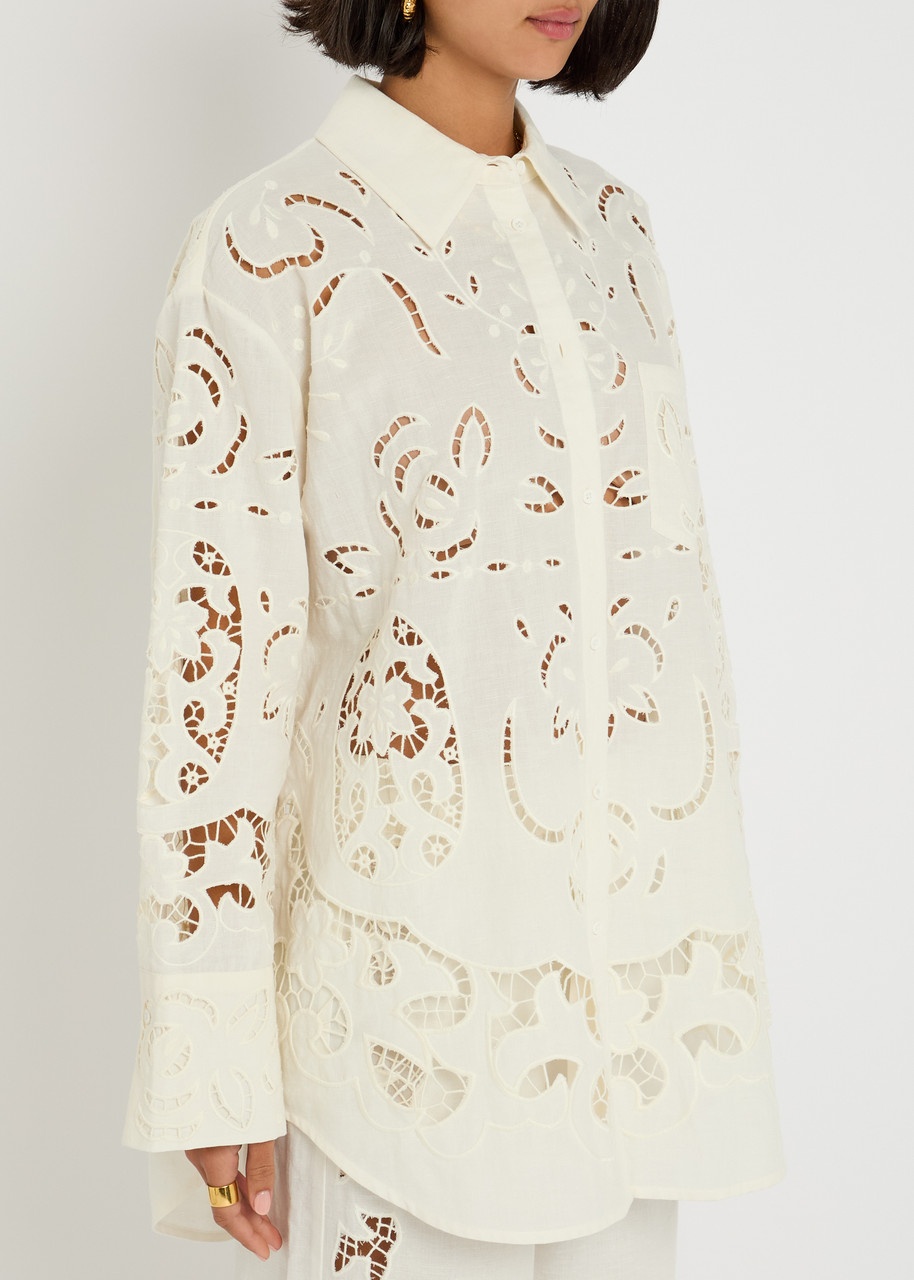 Alice + Olivia Finley Embroidered Cotton-blend Shirt - 2