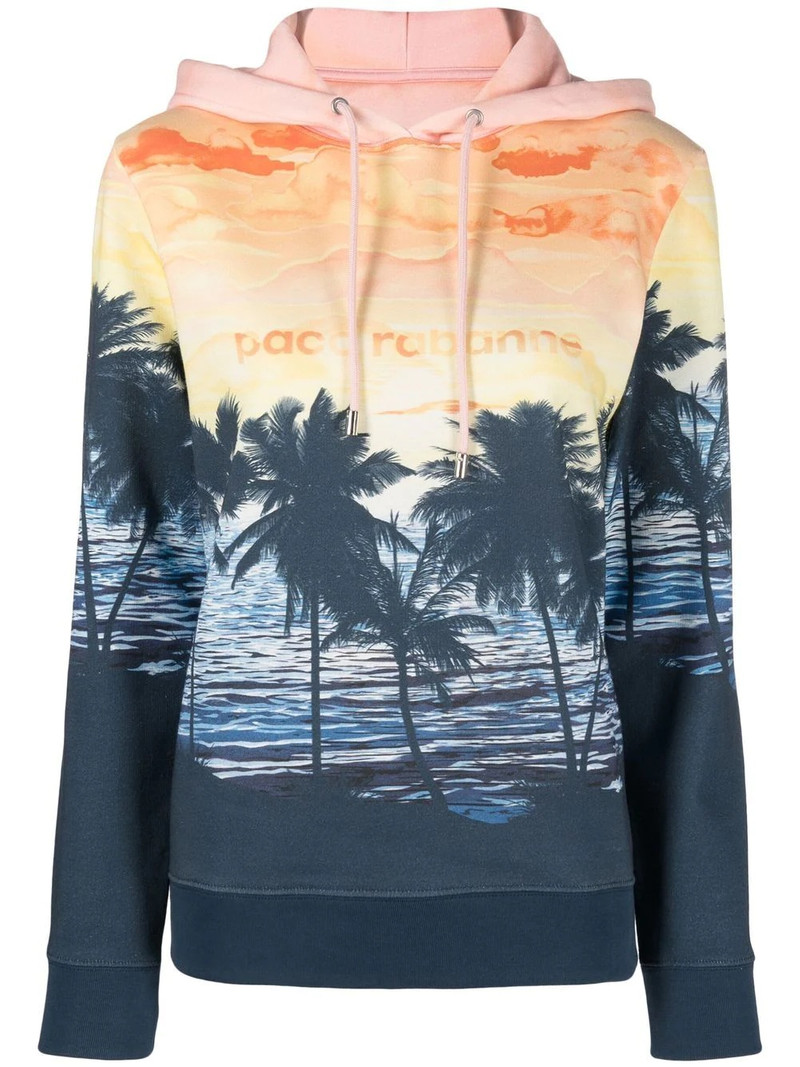 sunset-print logo hoodie 1