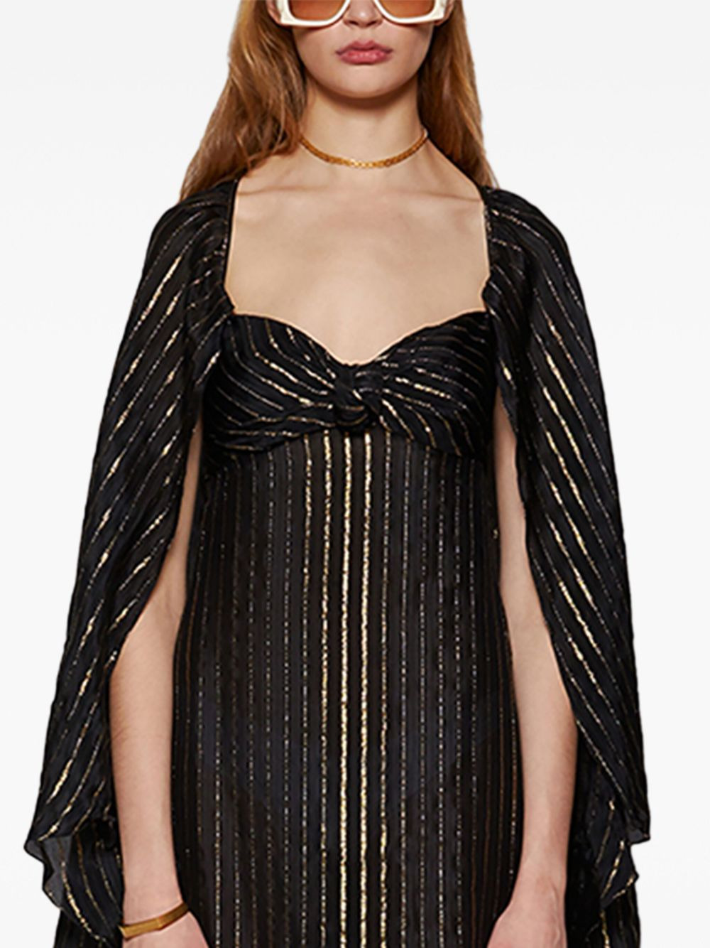 Promise Of Splendor metallic-striped maxi dress - 5