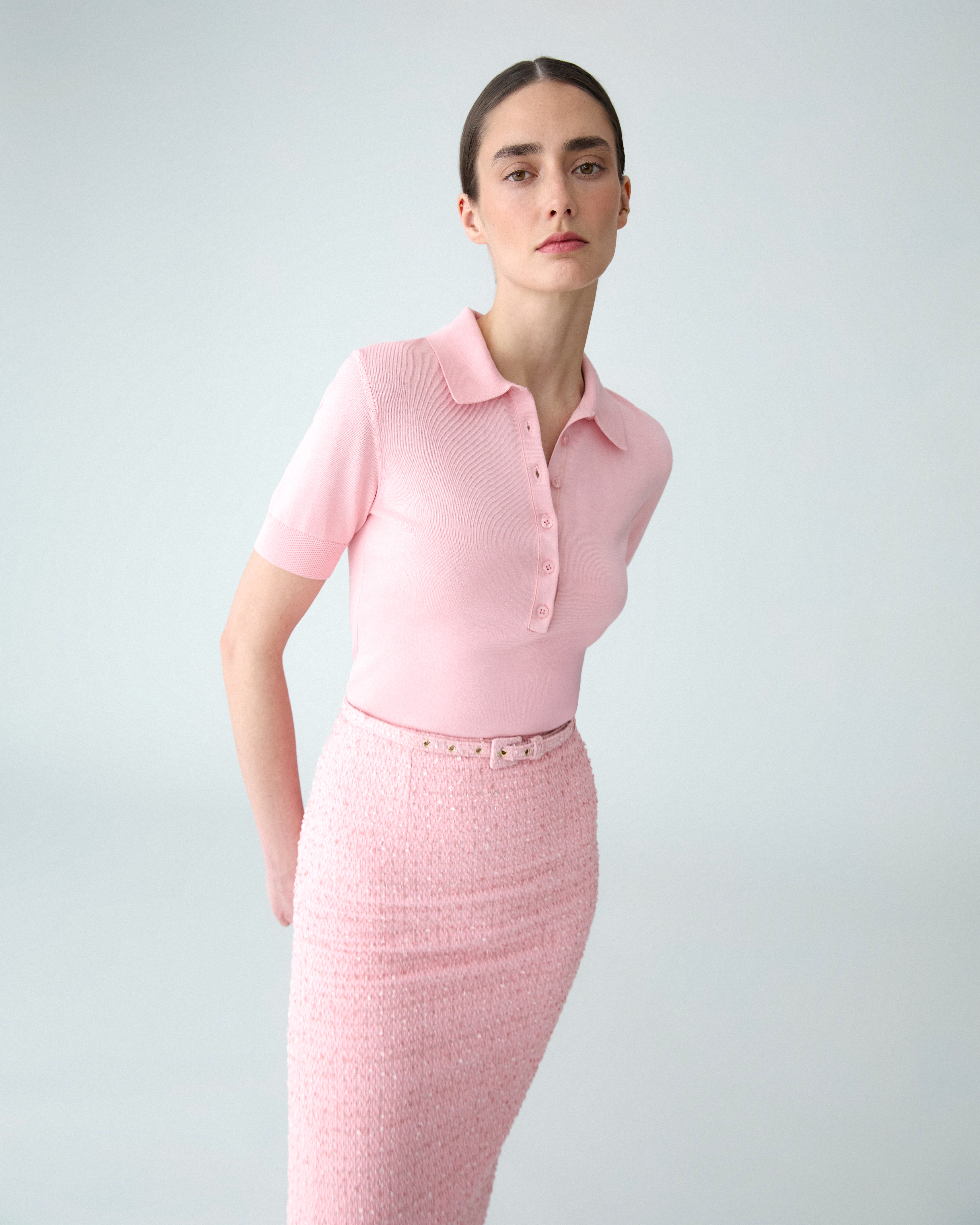 Tweed Midi Pencil Skirt - 4