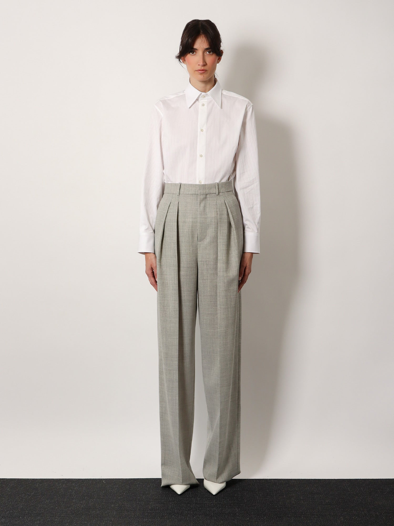 Saint Laurent Certified Wool Trousers With Wide Leg - 3