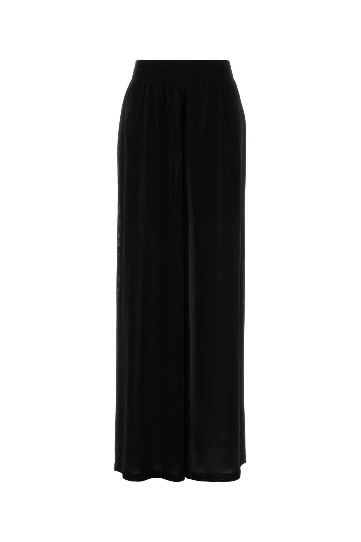 Alaia Women Black Viscose Blend Wide-Leg Pant - 1