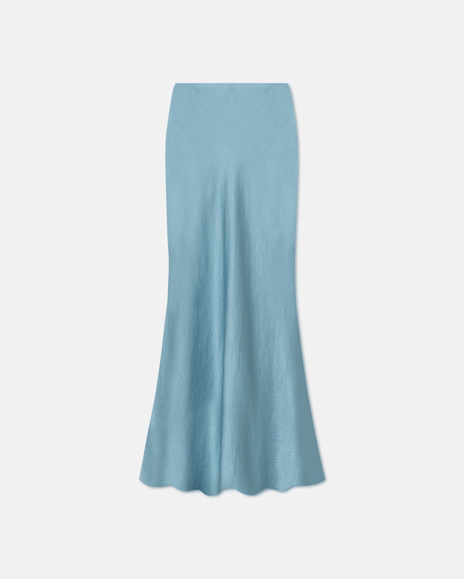 Crinkled-Satin Midi Skirt - 1