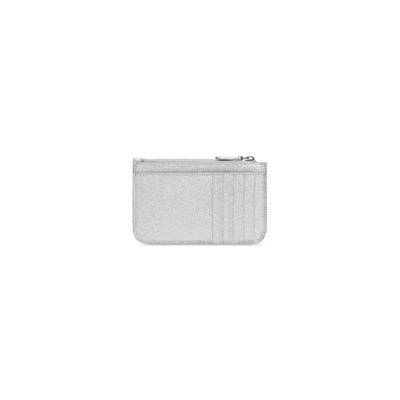BALENCIAGA Women's Cash Large Long Coin And Card Holder In Sparkling Fabric  in Silver outlook