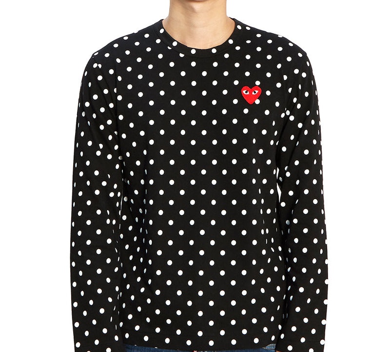 COMME des GARCONS PLAY Polka Dot Long Sleeves Tee 'Black White' AZ-T166-051-1 - 3