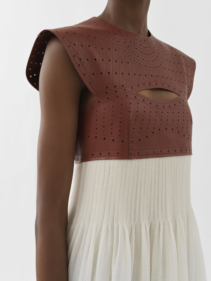 BI-MATERIAL MIDI DRESS 5