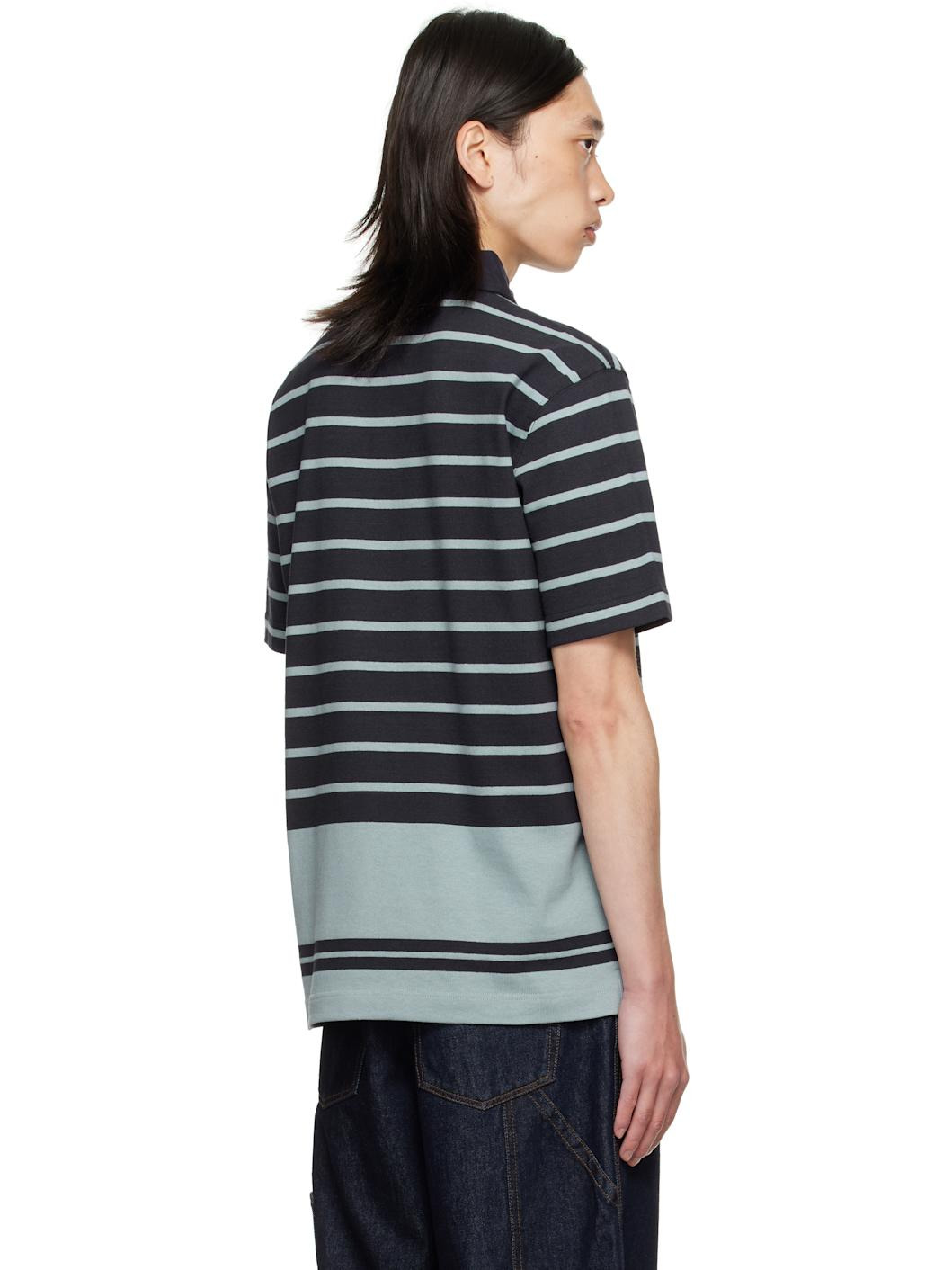 Navy Index Stripe Polo - 3