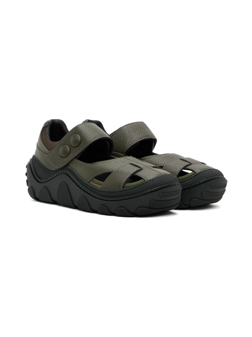 Khaki Hybrid Sandals - 4