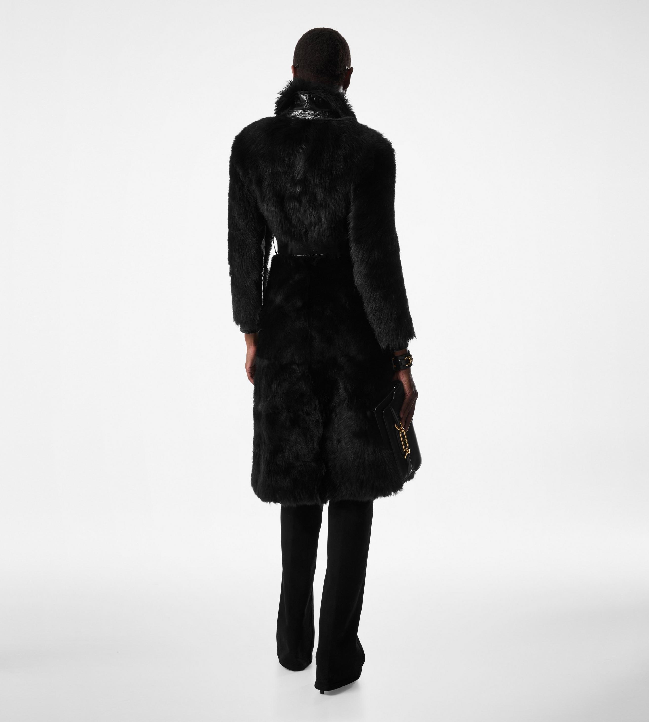 SHEARLING BELTED COAT - 4