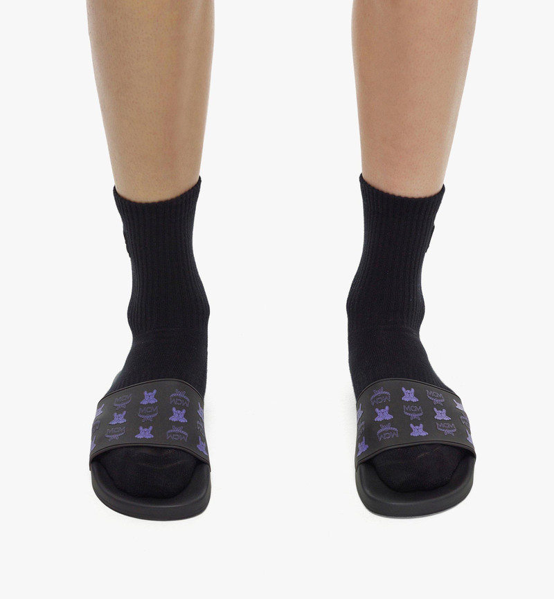 MCM M Pup Visetos Print Rubber Slides outlook