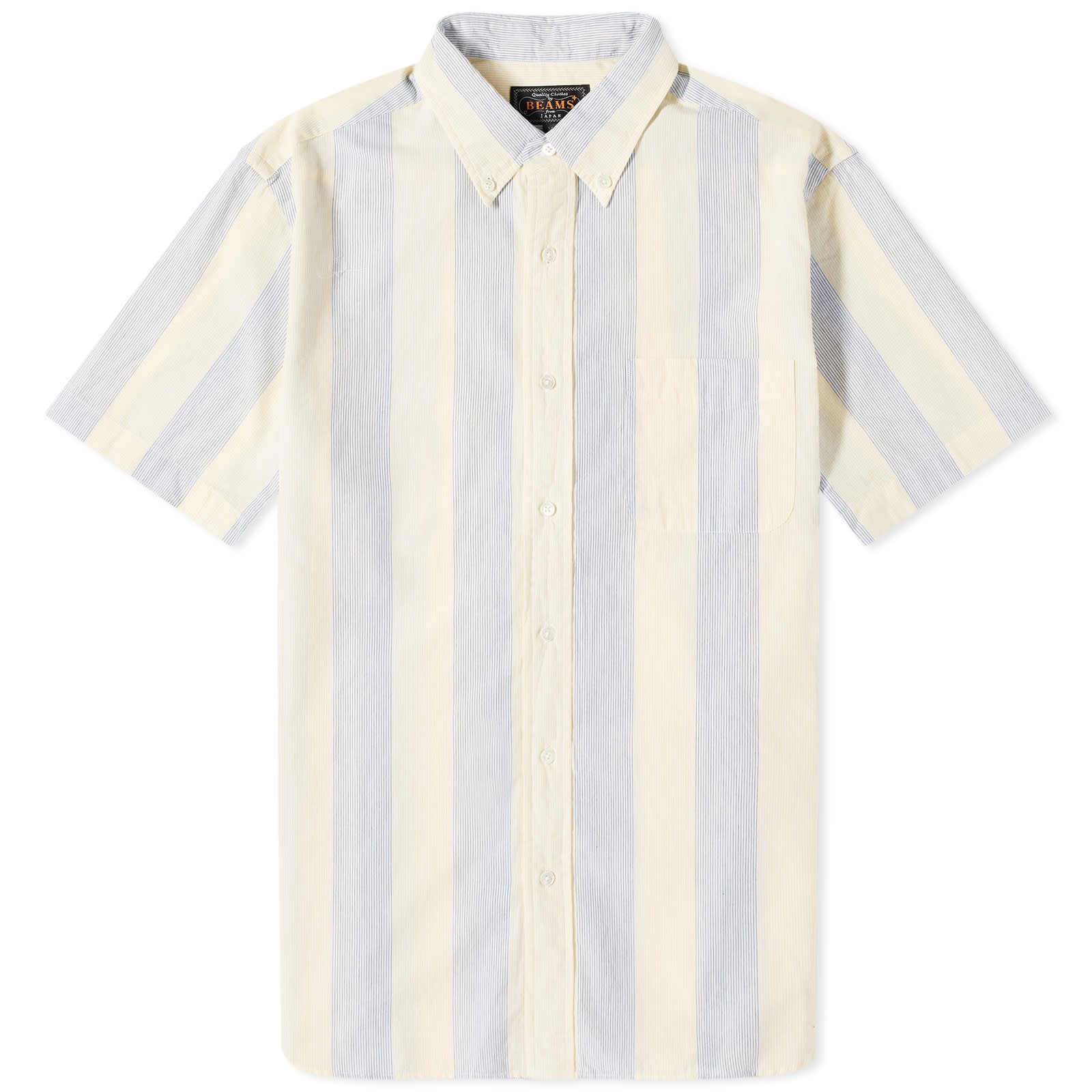 Beams Plus BD Short Sleeve Shadow Stripe Shirt - 1