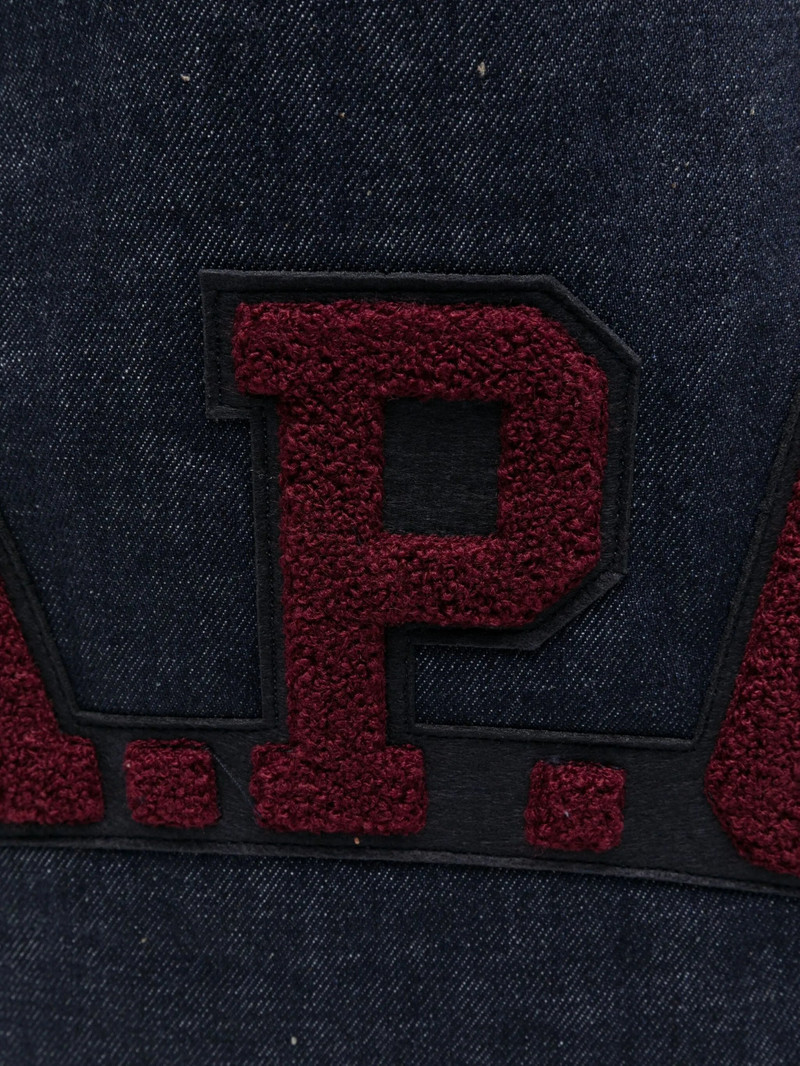 A.P.C. A.p.c. Medium Logo-embroidered Denim Tote Bag outlook