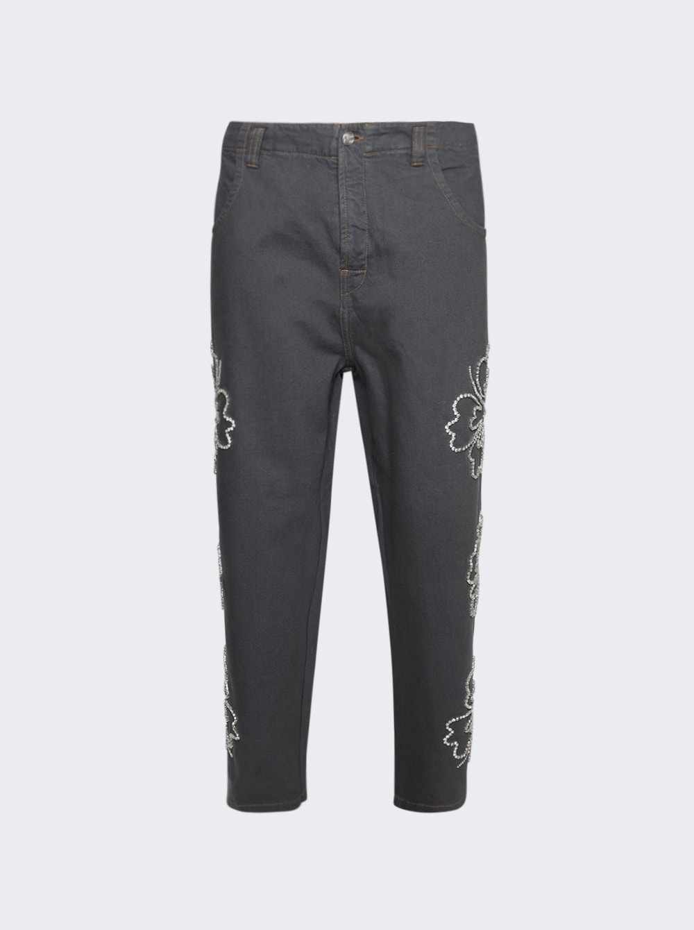 Embroidered Jeans Grey - 1
