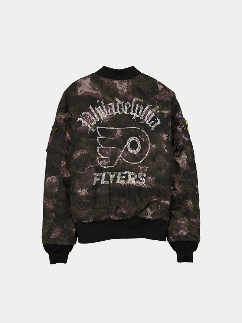 ALPHA INDUSTRIES PHILADELPHIA FLYERS X ALPHA X NEW ERA MA-1 BOMBER JACKET (BLACK CAMO) outlook