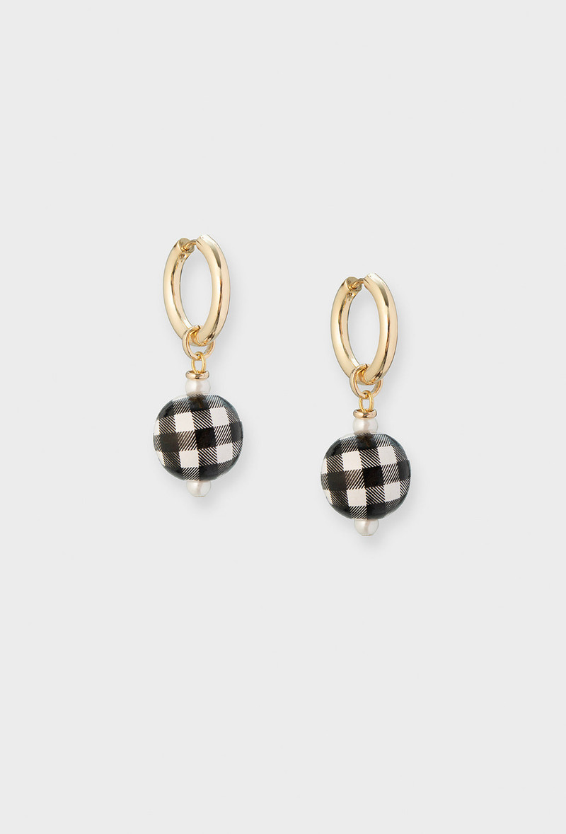 Philo Earrings - Black Gingham 1