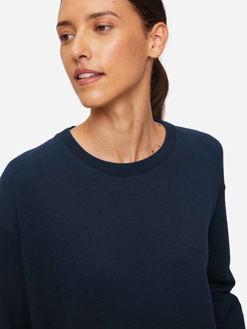 Women's Sweatshirt Quinn Cotton Modal Stretch Navy - 7