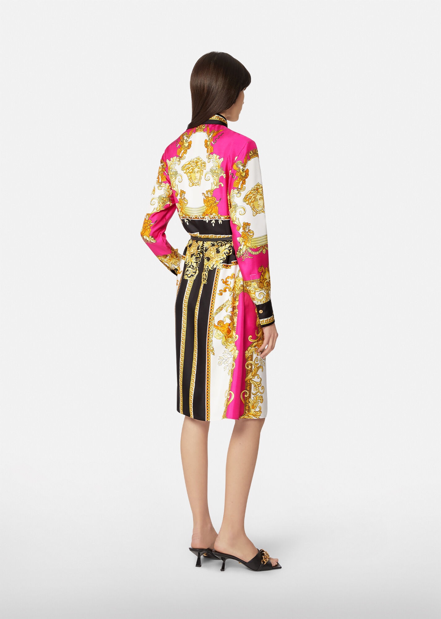 Medusa Renaissance Print Silk Shirt Dress - 3