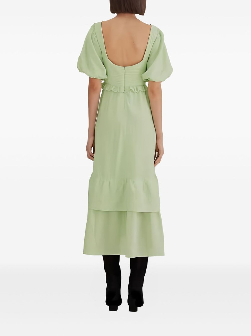 puffed short-sleeve midi dress 4