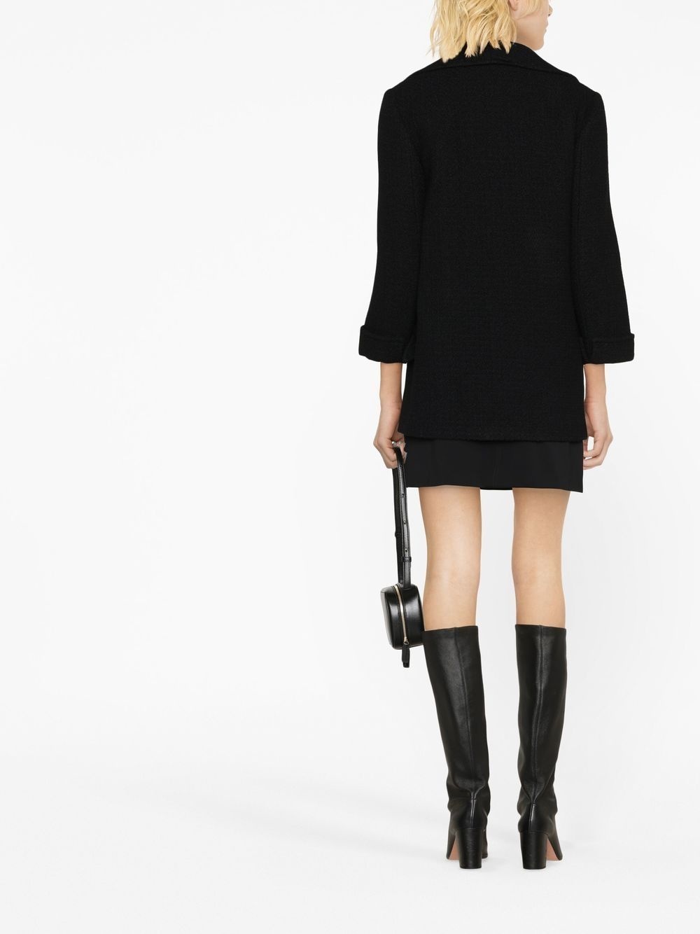 open-front virgin wool coat - 3